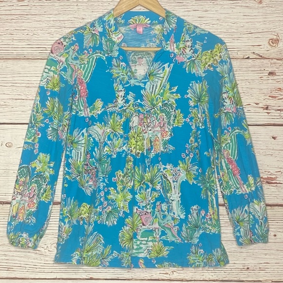 Lilly Pulitzer Joycee Top in Jungle Glam Toile Sz XS - Picture 3 of 12